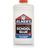 Elmer's Liquid School Glue, White, Washable, 32 Ounces - Great for Making Slime