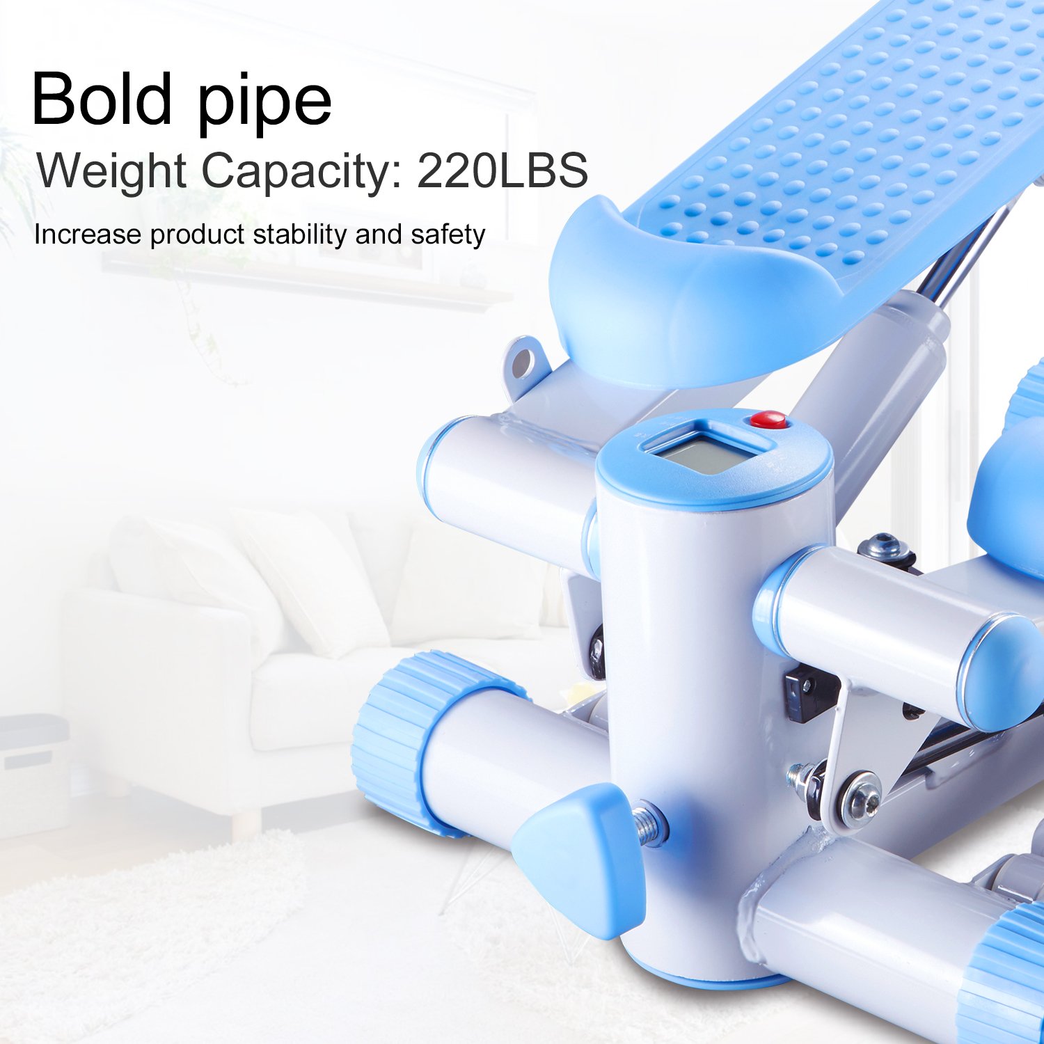 HARISON Stand Up Mini Stair Stepper Machine Home Cardio Stepper Twister Step for Standing Desk, Adjustable Height Fitness Gift with 1 AA Batteries, Easy Assemble, 306C+