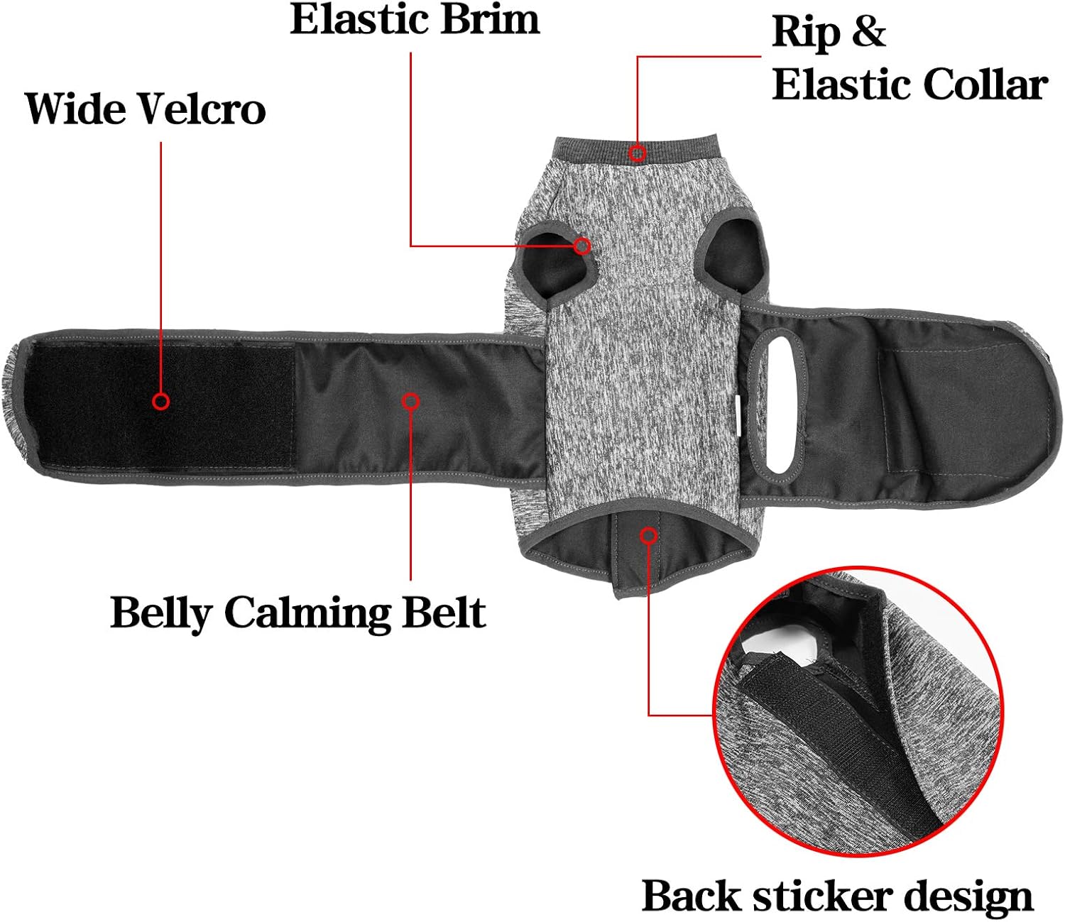 HEYWEAN Cat Anxiety Jacket Calming Solution Vest for Fireworks, Travel