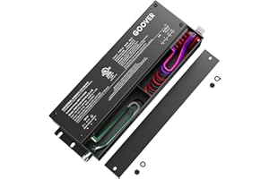 GOOVER 300W Dimmable LED Driver,12V 5-in-1 Dimmable Power Supply,5-Channels AC to DC Transformer for LED Light, Compatible with Most Dimmer, Waterproof IP67 and UL Listed, Class 2