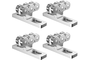 Noliven 4 PCS 6 Wheel T Type Trolley Assembly Electric Hoist, Easy Installation Roller Trolley Silent for use with 1-5/8" Wid