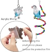 ESRISE 7 Pcs Bird Toys Parrot Cage Swing Climbing Ladders Wood Chewing Beams view 2
