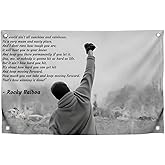 3x5 Ft Rocky Motivational Inspirational Single Sided Polyester Flag with Four Brass Grommets - Wall Hanging Tapestry Bodybuilding - Sunshine and Rainbows Pop Art Home Decor - Balboa Gym Wall Decor