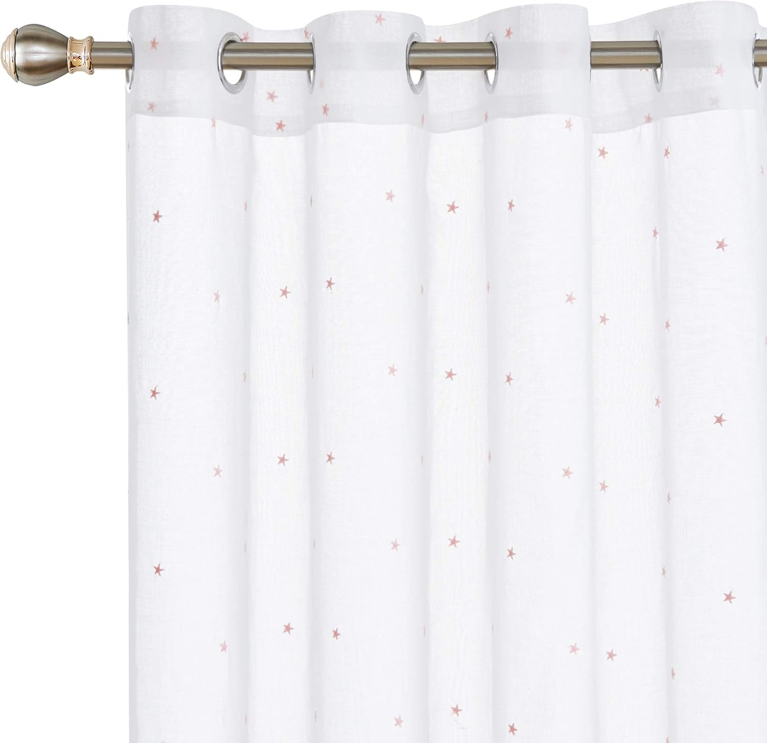 Deconovo Rideaux Aspect Lin Transparent Avec Broderie Etoile 290x140 Bleu Tissu La Chambre De Bebe Accessoires Et Decorations Dwteam In