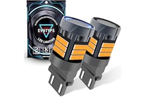 evntyps 3157 LED Turn Signal Bulb Anti Hyper Flash,3057 LED Bulbs With Built in Resistor,3156 LED Amber Yellow CANBUS Error Free,3457a 3457 4157 Front Rear LED Blinker Bulb for Car Trucks(2pcs)