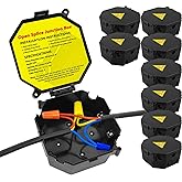 MIARALA Black Open Splice Junction Box (8 Pack), Wire Electrical Junction Box Splice Box with Cover V0 Flame Retardant Rating(Highest Level)