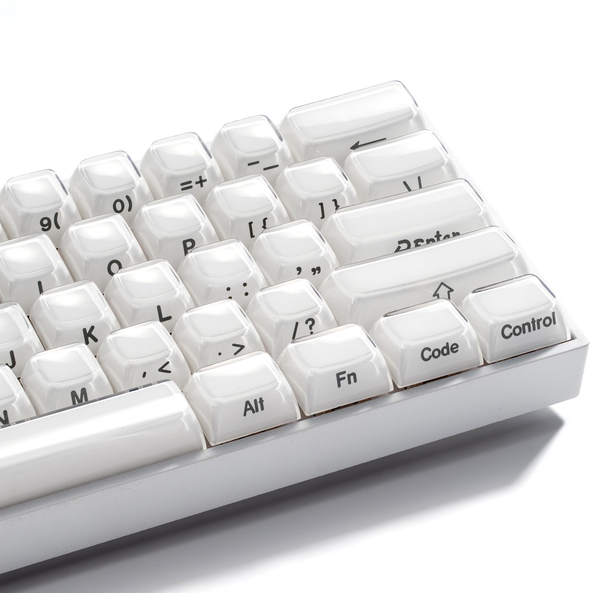 GMKWTL XVX White Keycaps, Crystal Jelly Keyboard