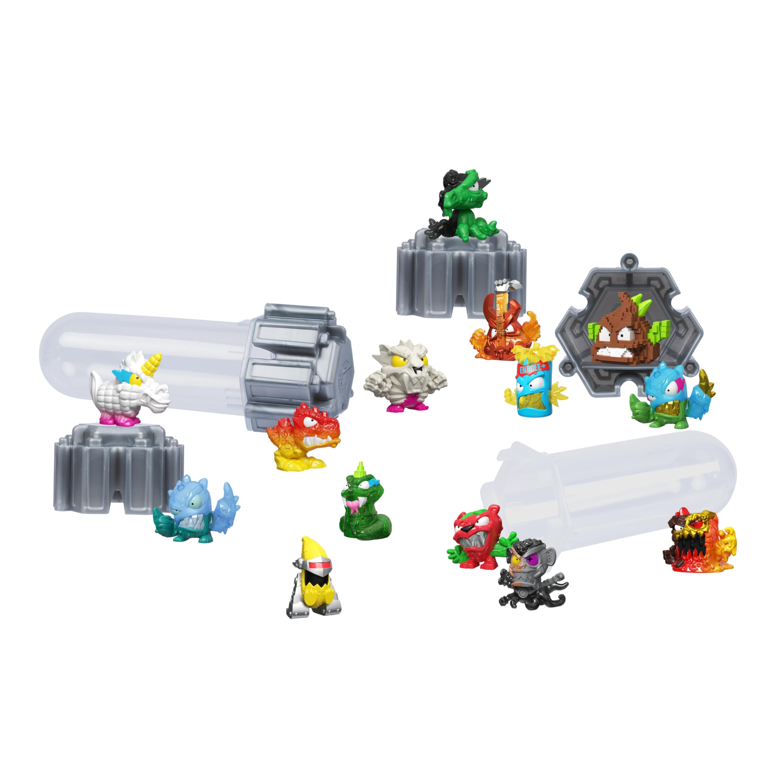 MRBEAST LAB Swarms Series 3, Hyper Fusion Series, 14 Pack Collectible Micro Beasts, 14 Collectible Stickers & 4 Fusion Caps to Build Out Your Own Biting Hot Sauce