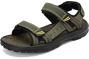 Aringa Men's Sandals Open Toe Hiking Sandals with Arch Support Adjustable Athletic Outdoors Fisherman Shoes Beach and Water Beach Sport Sandals