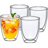 Amazing Abby - Andes - 14-Ounce Insulated Plastic Tumblers (Set of 4), Double-Wall Plastic Drinking Glasses, All-Clear Reusable Plastic Cups, BPA-Free, Shatter-Proof, Dishwasher-Safe
