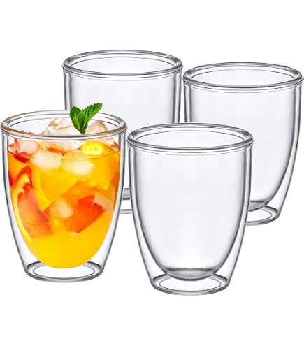 Amazon.com | Amazing Abby - Andes - 22-Ounce Insulated Plastic Tumblers  (Set of 4), Double-Wall Plastic Drinking Glasses, All-Clear Reusable Cups,  BPA-Free, Shatter-Proof, Dishwasher-Safe: Highball Glasses