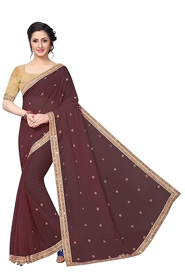 Winza Designer Womens Georgette Saree With Blouse (DIAMOND QUEEN)
