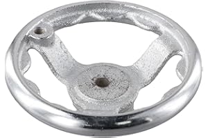 Chrome Plated Cast Iron Handwheel 3-Spoke Corrugated Rim for Machine Tool Lathe CNC Router Packaging Equipment Silver Finish 