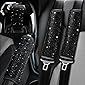 Valleycomfy Microfiber Leather Seat Belt Shoulder Pads with Bling Rhinestones Car Bling Seat Belt Covers for Women…