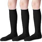 Mini angel Knee High Socks for Girls Seamless Knee Socks Cable Knit Uniform Socks Cotton Long Socks Kids Dress Socks 3 Pack