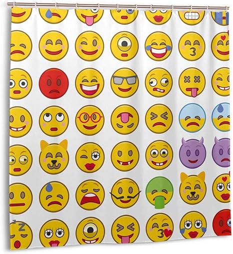 Amazon さまざまな表情の絵文字愛の吸血鬼に打ちのめされた外国人の嘔吐 家の装飾シャワーカーテン152cmx1cm シャワーカーテン ホーム キッチン オンライン通販