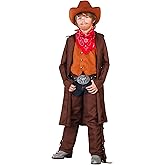 Western Cowboy Costume for Kids Boys Cowboy Hat Vest Chaps Belt Buckle Bandana