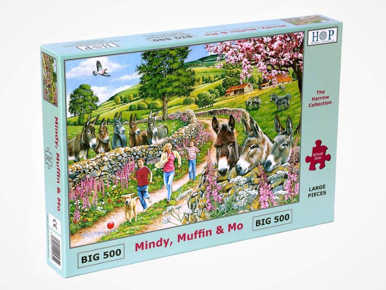 The House of Puzzles Big 500 Piece Jigsaw Puzzle Mindy, Muffin & Mo