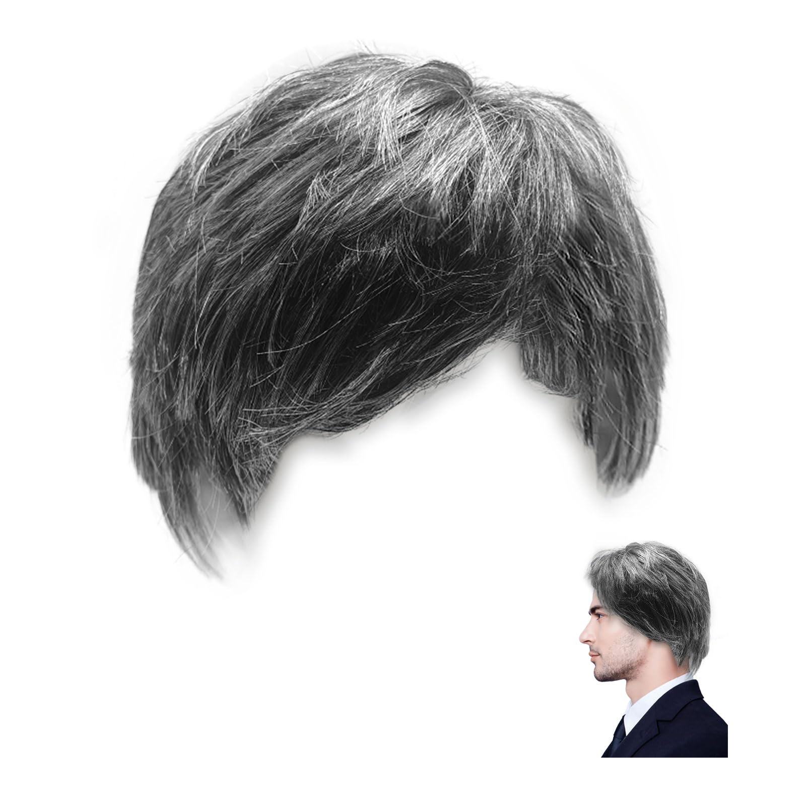 XNIVUIS Grandpa Wigs Men's Wigs,Old Men's Wigs,Funny Wigs,Old Mans Wigs,Grandpa Accessories,Old Men's Costume Accessories,Fancy Dress Wigs for Halloween Carnivals Parties Cosplay (B)