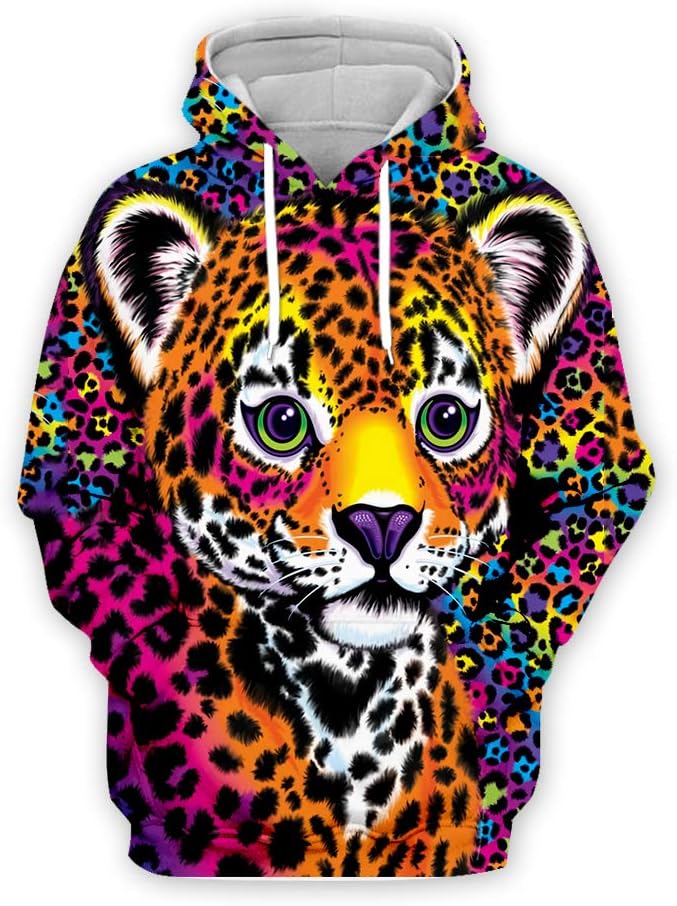 Hoodies Lisa Frank Novelty Unisex 3D Printed Hoodie Drawstring Pockets Sweatshirts (Lisa lms03,2XL/3XL)