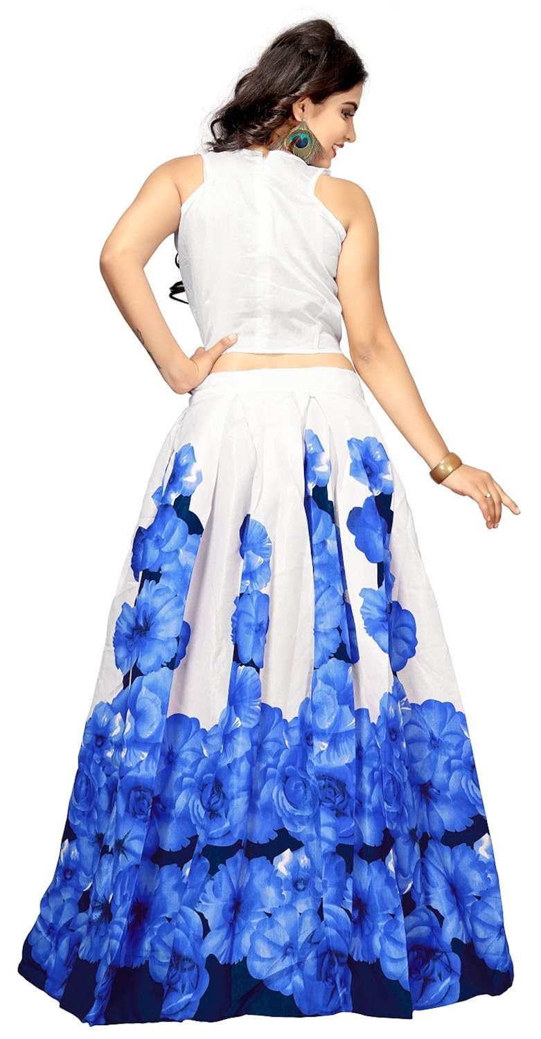 nena fashion women's floral printed silk semi-stitched lehengha choli