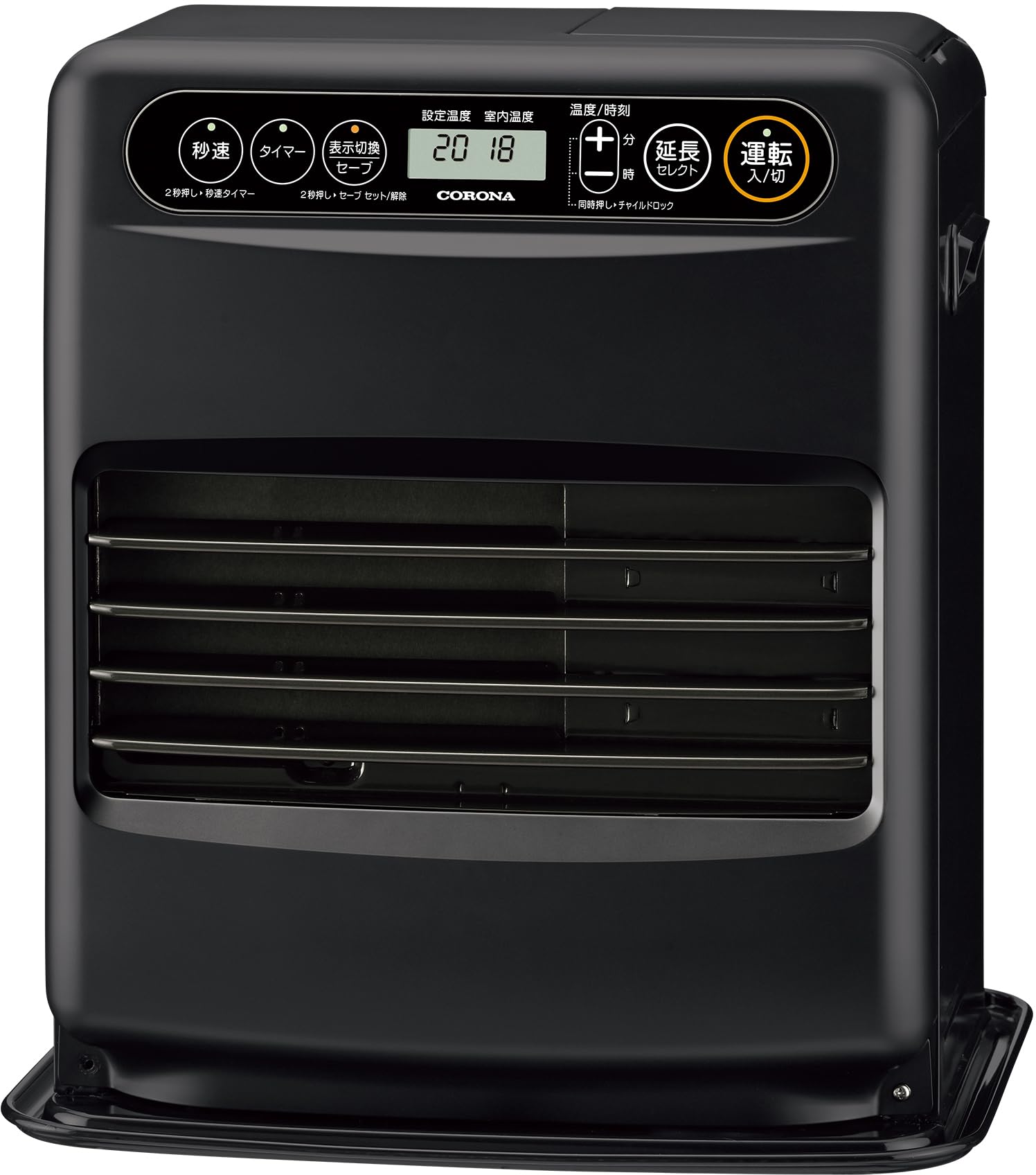 CORONA(コロナ) 石油ファンヒーター 小型 【日本生産】 (木造9畳 / コンクリート12畳 まで) セーブモード搭載 省エネ ニオイ低減機能 ワンタッチ給油 ブラック FH-G32YA4(K)商品画像