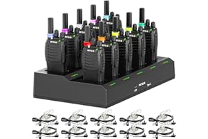 Retevis H777 Walkie Talkies for Adults, Long Range 2 Way Radio with Earpieces, 10 Way Multi Gang Charger, Type-C Rechargeable