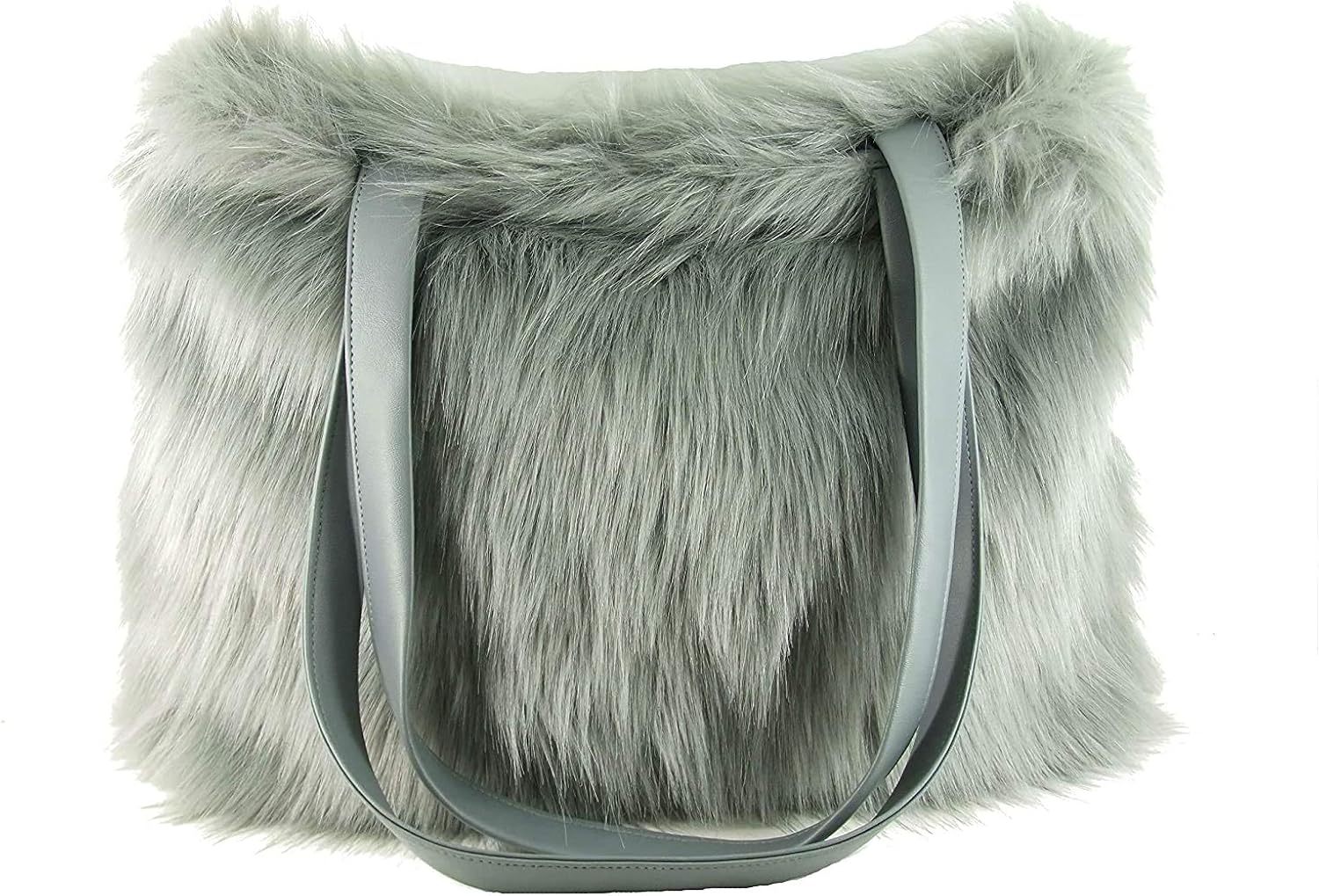 LONI Furry Winter Tote/Shoulder Bag Large Size in MidGrey Amazon.co.uk Clothing