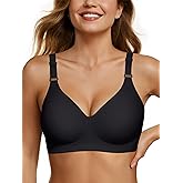 OEAK Womens Seamless Bras Comfortable Bra No Underwire Full Support Bralette Push Up Plus Size V Neck Sleeping Tshirt Bras