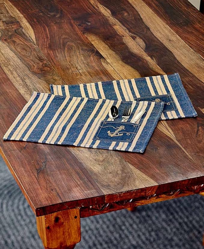 The Lakeside Collection Set of 2 Nautical Placemats Anchor
