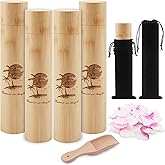 Set of 4 Biodegradable Bamboo Scattering Urn for Human Ashes, Eco-Friendly 9''x2'' Small Urn for Adult, male,female,Pet, Cat, Dog Cremation Ashes - Ocean Sunset