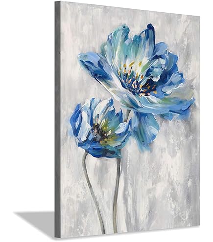 Amazon.com: Designart Beautiful Flowers Bouquet on Blue