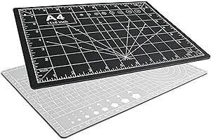 A4(11 X 8 inch) Self Healing 5-Layer Gridded PVC Cutting Mat, Double Sided Cut Mat for Sewing, Quilting, Scrapbooking, Crafts