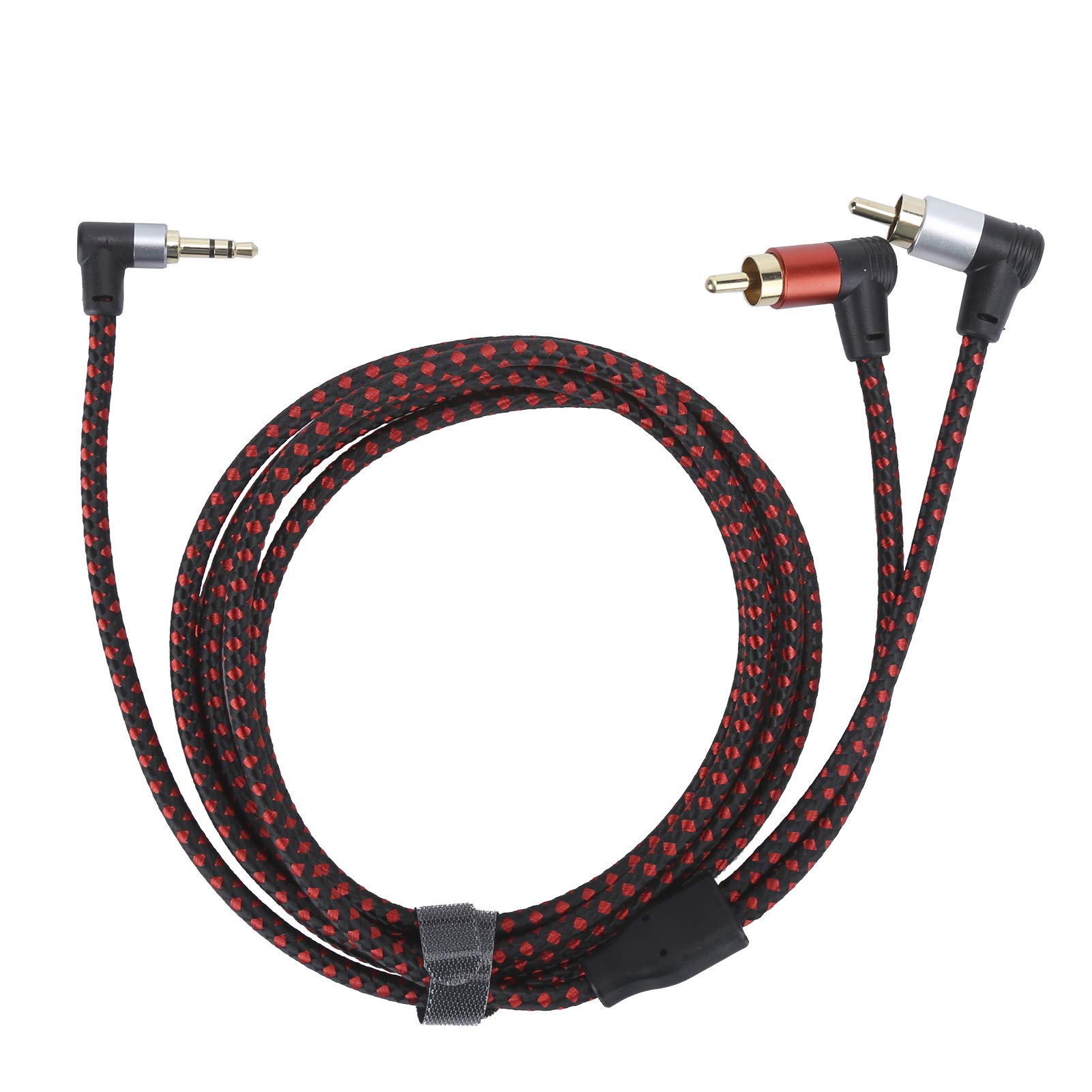 Audio Cable,90 Degree 3.5mm Male Plug to 2 RCA Male Audio Cable,Stereo Lossless Microphone Cord,for Speaker/DVD Player/Microphone/Multimedia/Computer(2M)