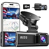 REDTIGER Dash Cam Front Rear, 4K/2.5K Full HD Dash Camera for Cars, Included 32GB Card, Built-in Wi-Fi GPS, 3.16” IPS Screen,