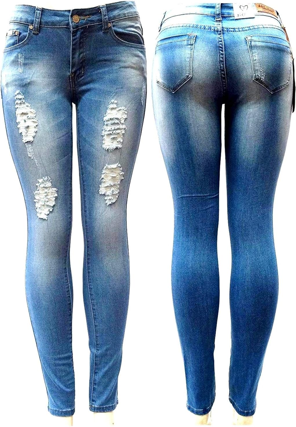 blue denim ripped jeans womens