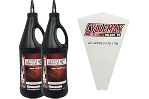 Cyclemax Two Pack Compatible with Kawasaki KPO Gear + Wet Brake Oil K6103G-101-01Q Contains Two Quarts and a Funnel