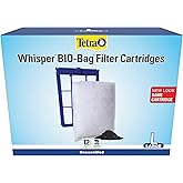 Tetra Whisper Bio-Bag Large Filter Cartridges for Aquariums, 12 Count | Unassembled, Fits Tetra Whisper Fish Tank Filters 10-30 Gal, 20-40 Gal, PF-20, 30, 40, 60, IQ 20, 30, 45, 60, Replace Monthly