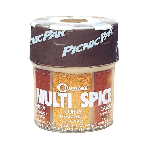 COGHLAN’S MULTI-SPICE SHAKER – COMPACT AND PORTABLE SEASONING CONTAINER WITH MULTIPLE COMPARTMENTS FOR CAMPING, HIKING, BACKPACKING, AND OUTDOOR COOKING – DURABLE, LIGHTWEIGHT, TRAVEL-READY