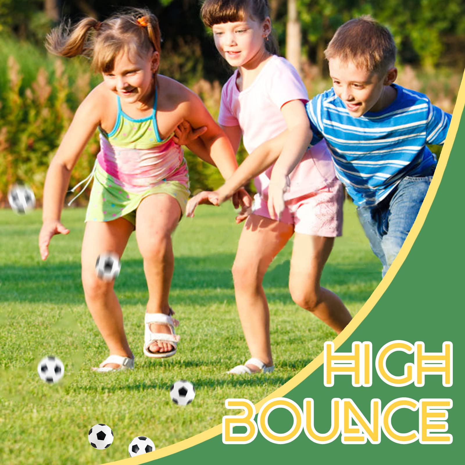 30pcs Bouncy Balls,Soccer Bouncing Balls,High Bouncing Rubber Soccer Ball for Stress Relief,Multi-Item Party Favor Packs,Ball Games,Classroom Prizes,Stocking Stuffers(27mm)