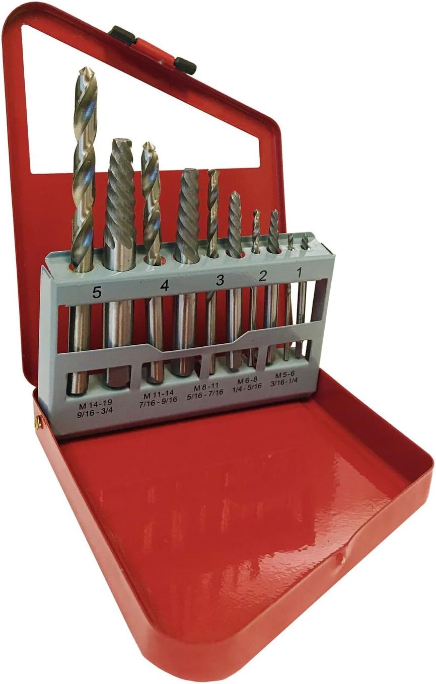 10 Piece High Speed Screw Extractor Drill Bit Set (Right Handed)