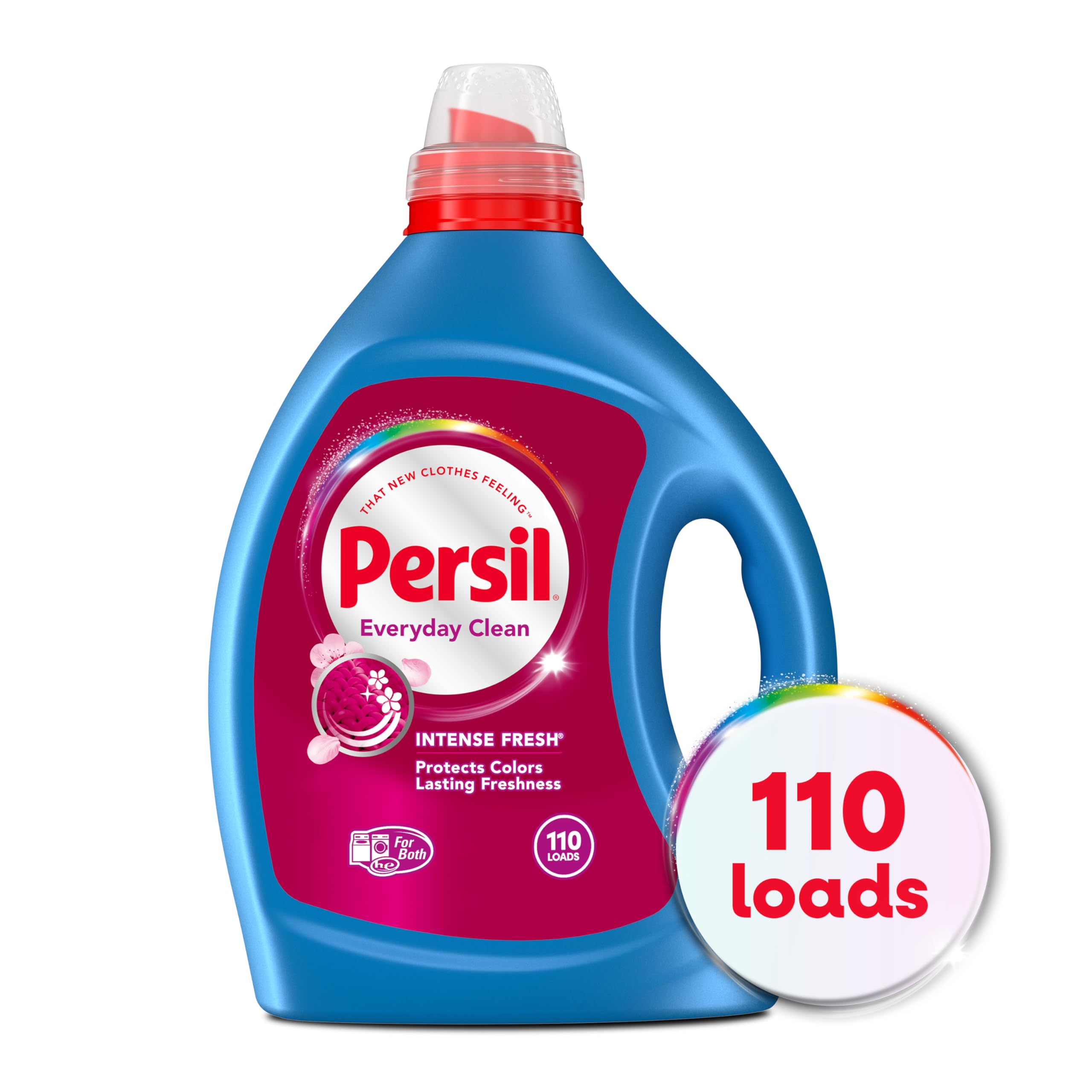 Persil Intense Fresh Everyday Clean, Liquid Laundry Detergent, High Efficiency (HE), Deep Stain Removal, 2X Concentrated, 82.5 fl oz, 110 Loads