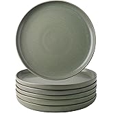 AmorArc Ceramic Dinner Plates Set of 6, Wavy Rim 10.5 Inch Stoneware Dish Set, Dinnerware Plates for Kitchen-Microwave&Dishwasher Safe, Scratch Resistant-Reactive Glaze Matte