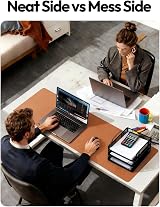 YSAGi Leather Desk Mat Large 120 x 60 cm Non Slip Waterproof PU Brown view 6