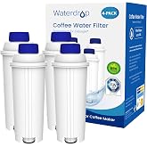 Waterdrop DLS C002 Filter Replacement for De'Longhi&reg; DLS C002 Filter 4 Pack | Compatible with ECAM/ETAM/EPAM Series, EC680/5, De'Longhi&reg; Magnifica Evo Coffee Water Filter,TÜV SÜD Certified, 4 Pack