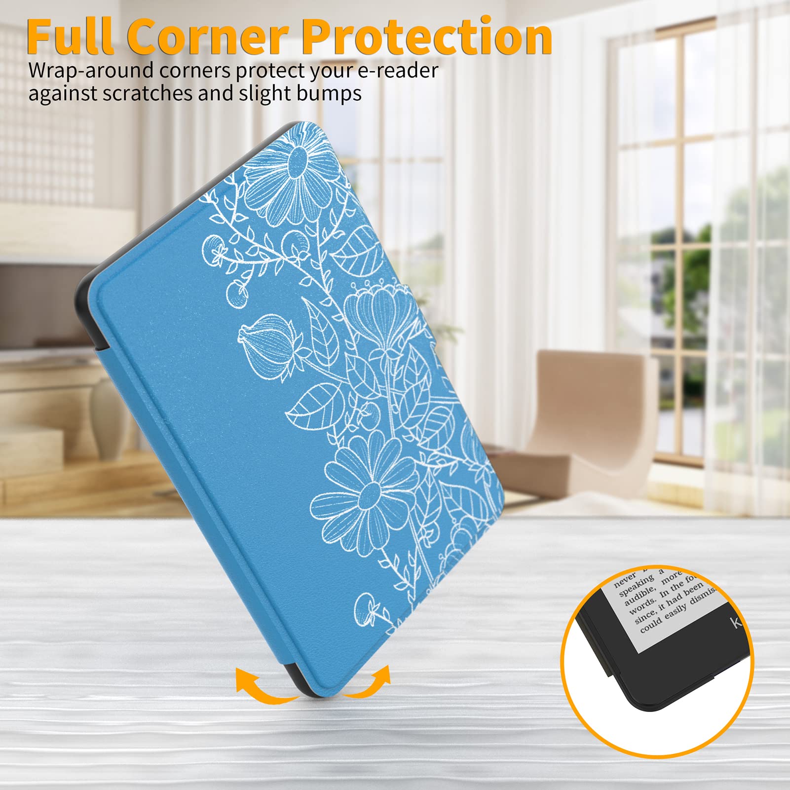 SCSVPN Case for 6'' Kindle 11th Generation 2024/2022 Release - All-New Lightweight Premium PU Leather Smart Protection Cover with Hand Strap, Auto Sleep/Wake for Kindle C2V2L3 / RS23CV E-Reader