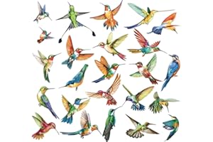 decalmile 25 pcs Hummingbird Double Sided Window Clings Spring Summer Bird Alert Window Decals Anti-Collision Glass Window Do