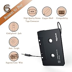 arsvita Car Audio Cassette to Aux Adapter, 3.5 MM