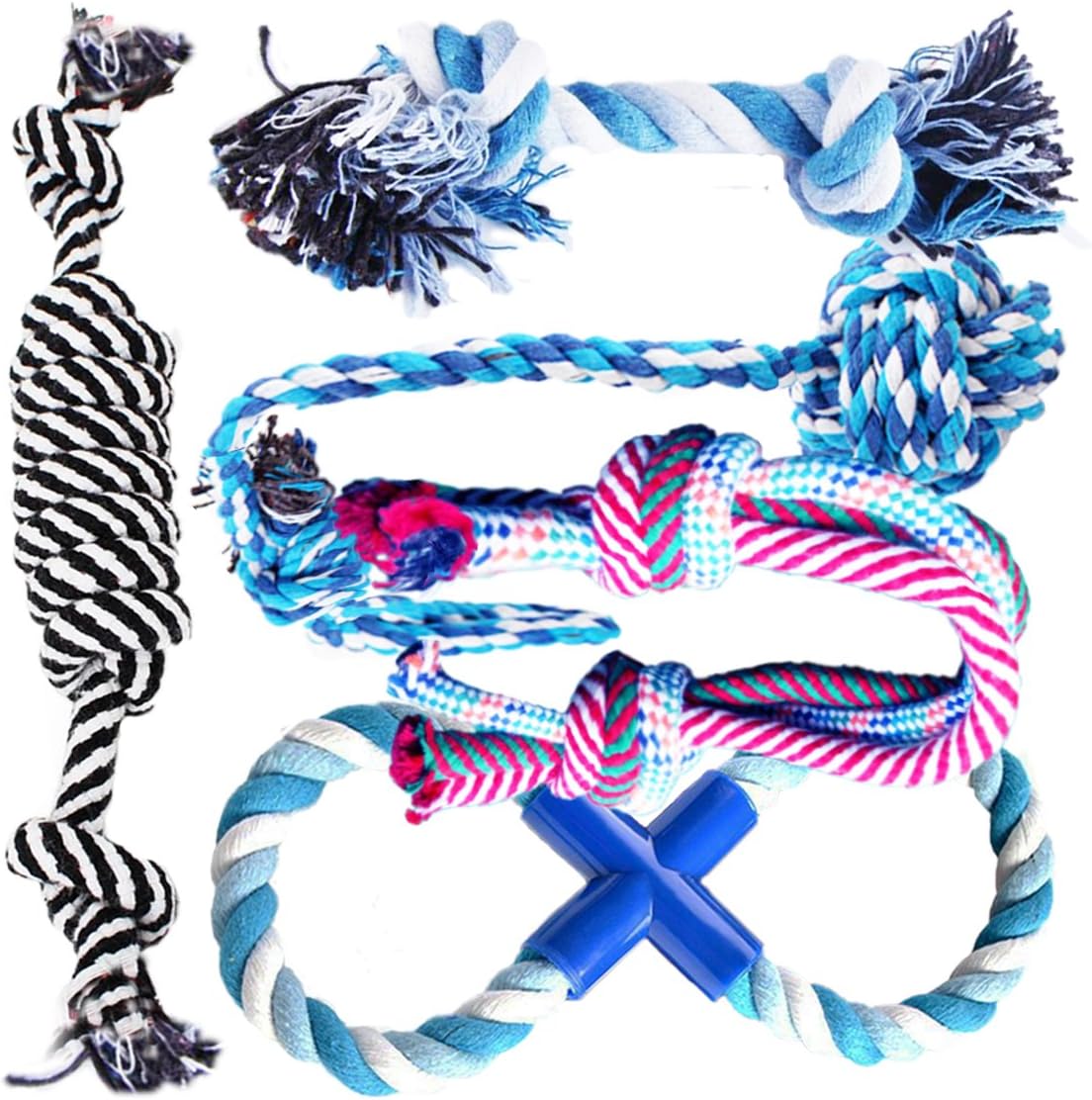 BUIBIIU Dog Toys Dog Chew Toys Puppy Teething Toys Rope Toys Balls