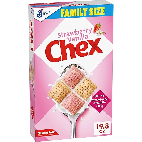STRAWBERRY VANILLA CHEX CEREAL, GLUTEN FREE BREAKFAST CEREAL,...